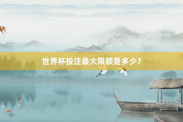 世界杯投注最大限额是多少？